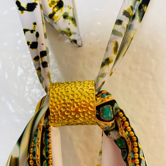 Venus Hot Rio One Piece Swimsuit Size 14 NWOT Leopard Floral Halter Neck Beach - Picture 5 of 16